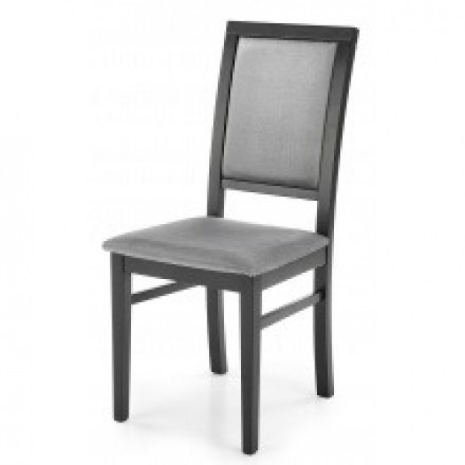 Krzesło drewniane sylwek szare/czarne welur