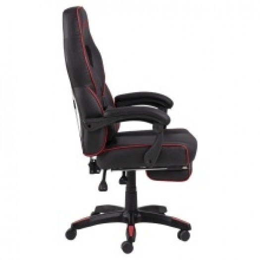 krzesło obrotowe canyon z podnóżkiem, gamingowe, czarne/czerwone