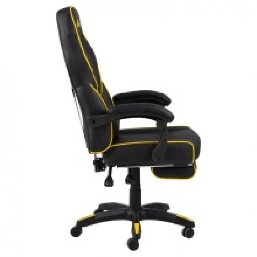 krzesło obrotowe canyon z podnóżkiem, gamingowe, czarne/żółte