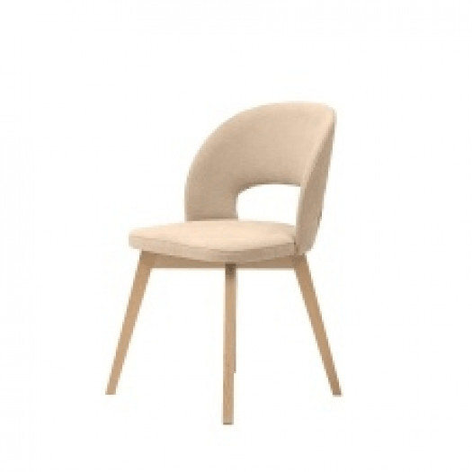 krzesło tapicerowane caspian, beżowe, drewniane nóżki