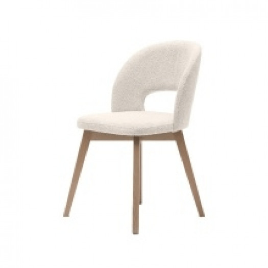 krzesło tapicerowane caspian, białe, drewniane nóżki
