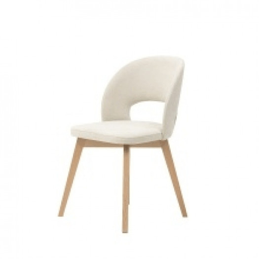 krzesło tapicerowane caspian, jasnobeżowe, drewniane nóżki