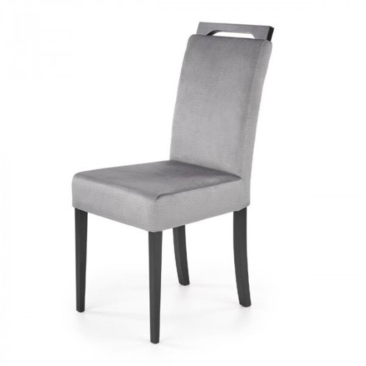 Krzesło tapicerowane Clarion 2 tkanina Monolith 85 popiel, nóżki drewno lite bukowe czarne