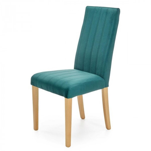 Krzesło tapicerowane Diego 3 tkanina velvet Monolith 37 ciemny zielony, nóżki drewno lite bukowe dąb