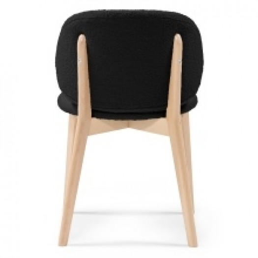 Krzesło tapicerowane Selva, czarne/dąb sonoma, boucle