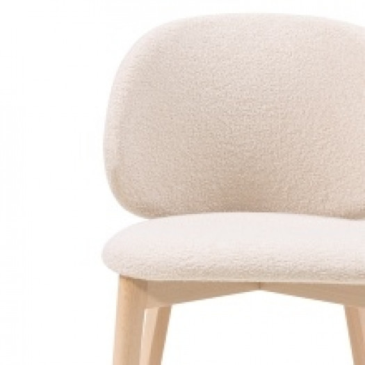 Krzesło tapicerowane Selva, jasnobeżowe/dąb sonoma, boucle