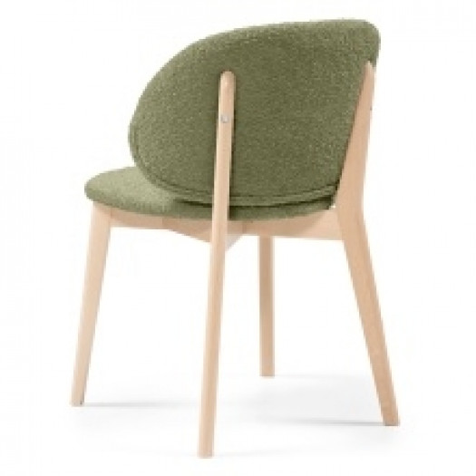 Krzesło tapicerowane Selva, oliwkowozielone/dąb sonoma, boucle