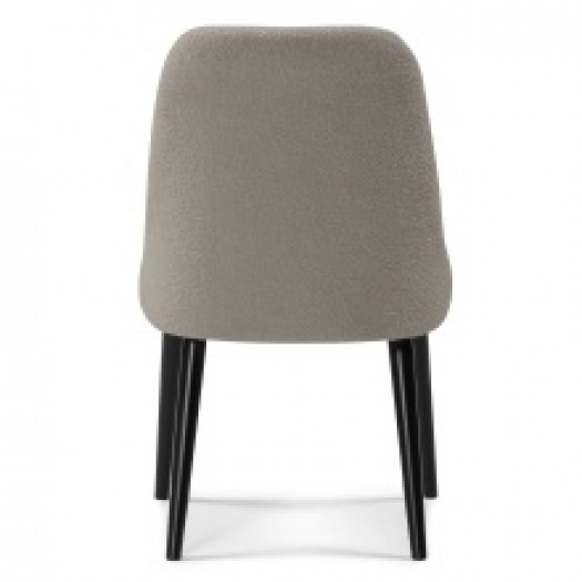 Krzesło tapicerowane Tillo brązowe/czarne, boucle, drewno bukowe