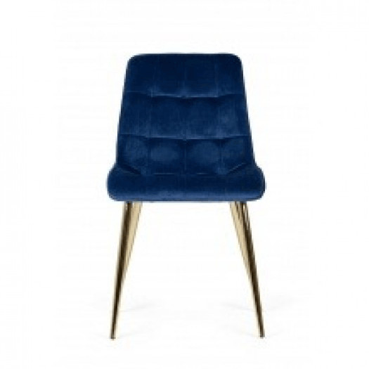 Krzesło welurowe giuseppe niebieskie/złote