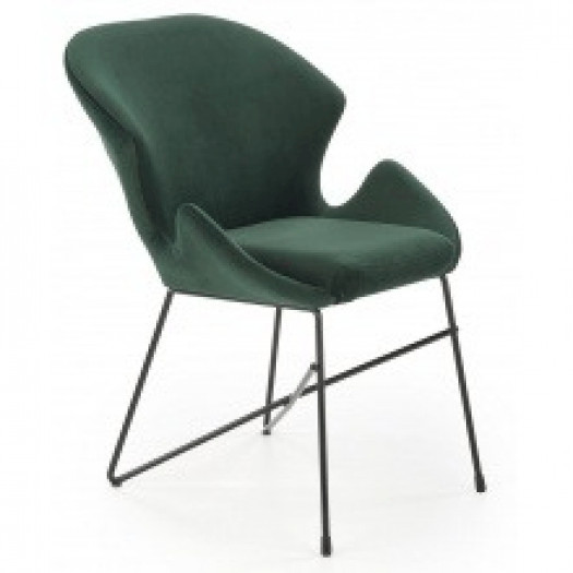 Krzesło welurowe k458 zielone/czarne