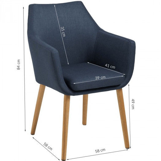 Krzesło z podłokietnikami neira skandynawskie
