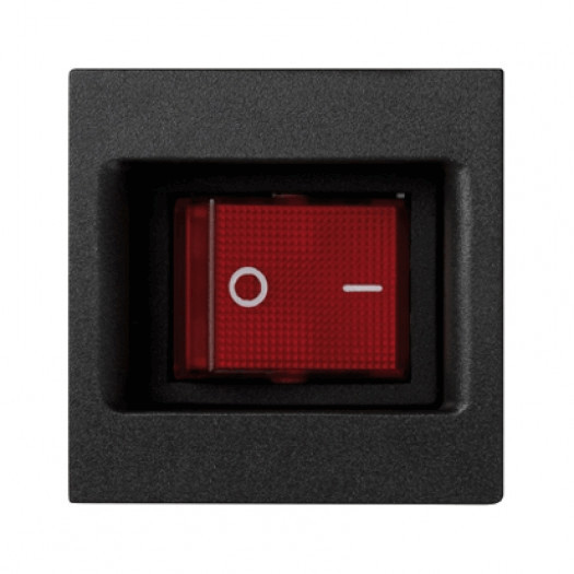 łącznik dwubiegunowy k45 z sygnalizacja załączenia kolor: czerwony 16ax 250v 4545mm szary grafit