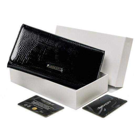 lakierowany portfel czarny lorenti 1077-rs-7111 black