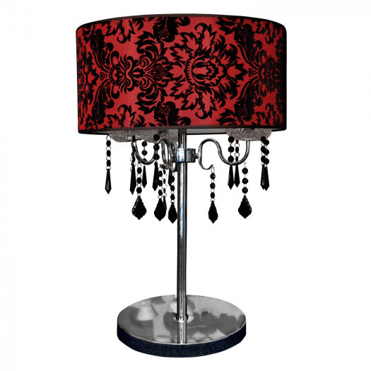 Lampa gabinetowa dekoracyjny, czerwony abażur astor candellux (43-80540)