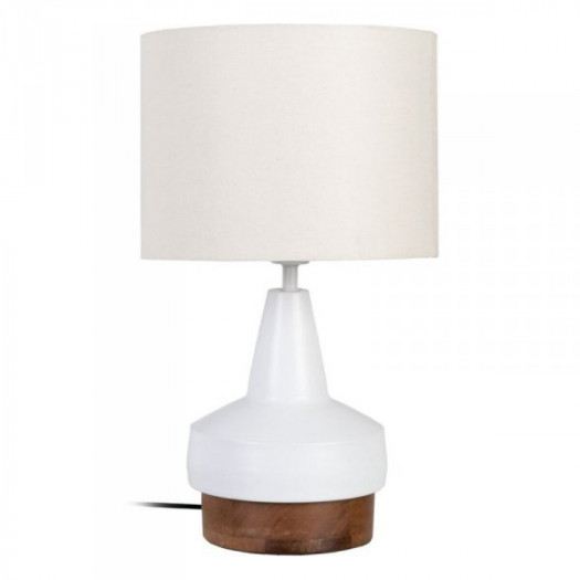 Lampa stołowa 30 x 30 x 52 cm Naturalny Drewno Biały Żelazo