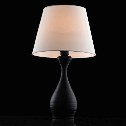 Lampa stołowa czarna podstawa i biały abażur salon mw-light elegance (415033801)