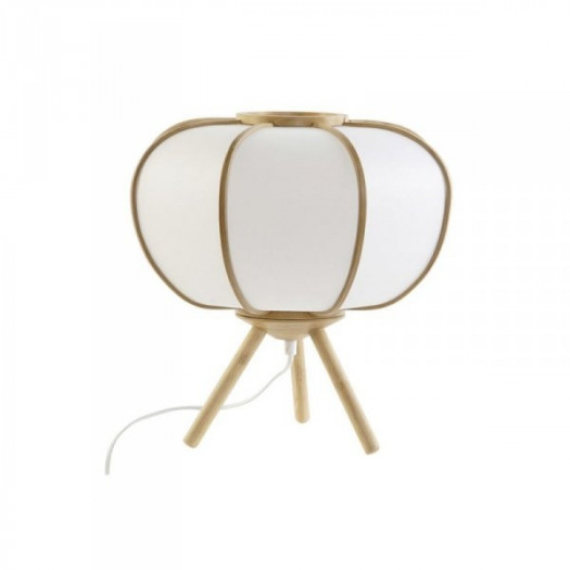 Lampa stołowa DKD Home Decor 34 x 34 x 33 cm Naturalny Biały Bambus 220 V 50 W
