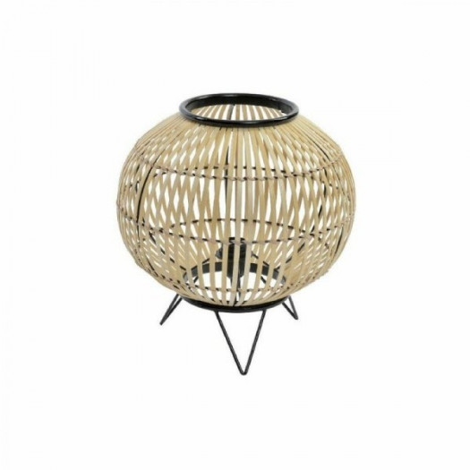 Lampa stołowa DKD Home Decor Czarny Metal Brązowy Bambus (36 x 36 x 37 cm)