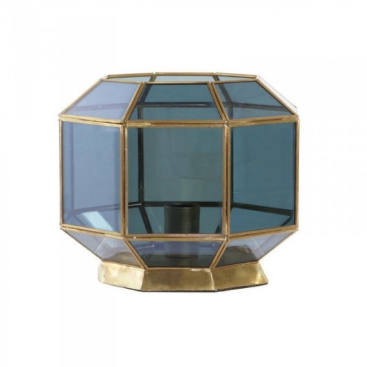 Lampa stołowa DKD Home Decor Szkło Niebieski Złoty 220 V Mosiądz 50 W Nowoczesny (29 x 29 x 25 cm)