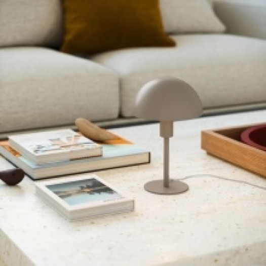 Lampa stołowa grzybek Ellen Mini metalowa, jasnobrązowa