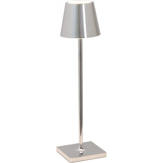 lampa stołowa poldina micro 27,5 cm metaliczna srebrna