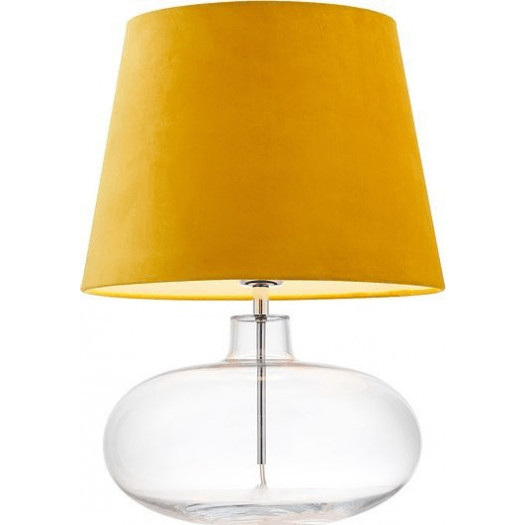 Lampa stołowa sawa velvet transparentna podstawa żółty abażur