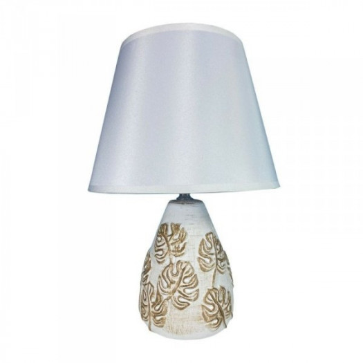 Lampa stołowa Versa Beżowy Kvety Ceramika Materiałowy (24,5 x 37 x 12 cm)