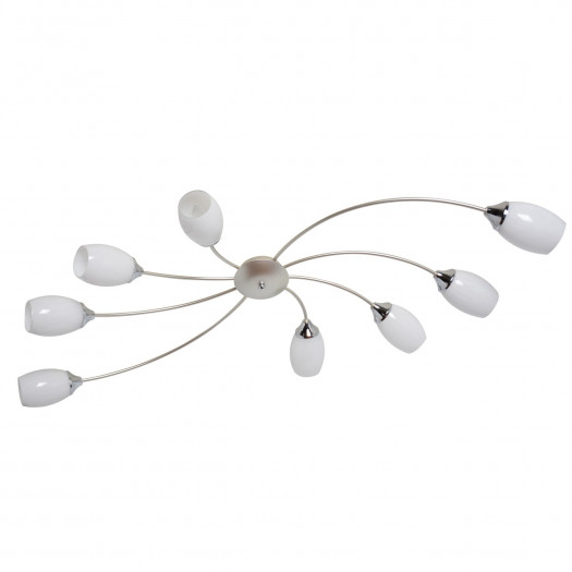 Lampa sufitowa perłowe srebro, białe klosze olympia mw-light megapolis (638016708)