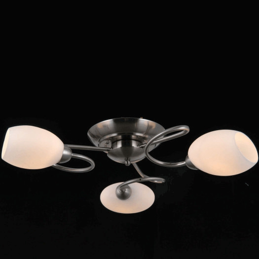 Lampa sufitowa trzy białe klosze i srebrna podstawa olympia mw-light (267014503)