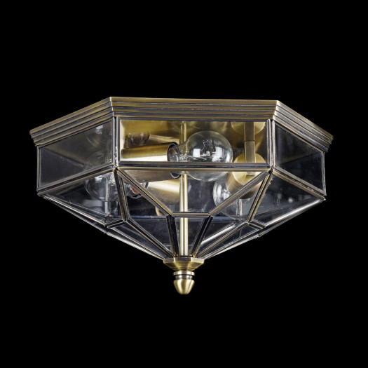 Lampa sufitowa wielokątna ze szkła i postarzanego metalu zeil maytoni classic (h356-cl-03-bz)