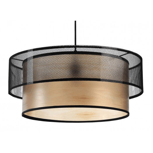 lampa wisząca tilia czarny drewno pcv bps koncept 061-082-60cm