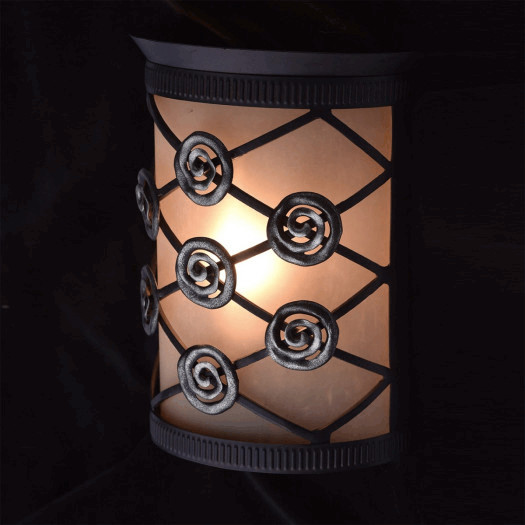 Lampion ścienny z detalami z kutego żelaza chiaro country (382026301)