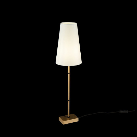 Lampka stołowa, mosiężna, biały, stożkowy abażur zaragoza maytoni (h001tl-01bs)