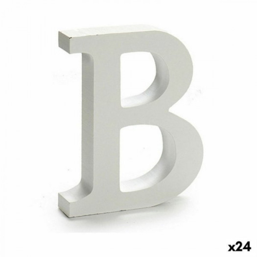 Litera B Drewno Biały (2 x 16 x 14,5 cm) (24 Sztuk)