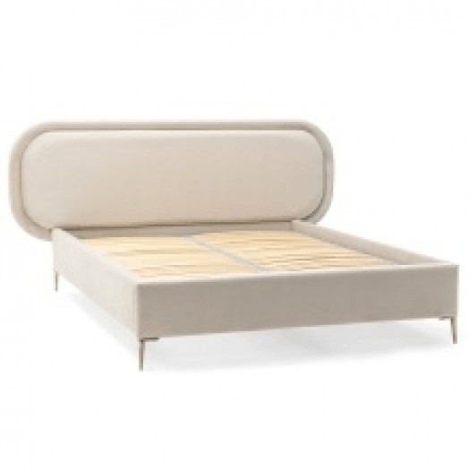 łóżko tapicerowane blanca 160/180x200, beżowe, welurowe