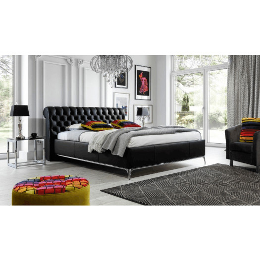Łóżko tapicerowane charles 140x200 glamour
