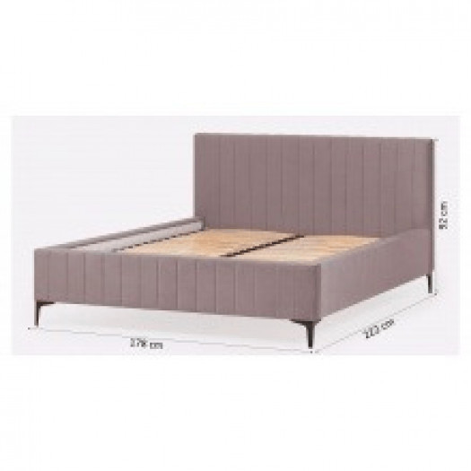 łóżko tapicerowane lucia standard 160x200 cm z pojemnikiem welurowe różowe czarne/złote nogi
