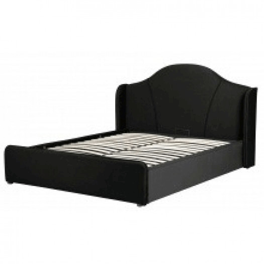 łóżko tapicerowane sunrest 160x200 welurowe czarne z pojemnikiem