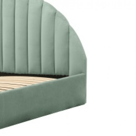 łóżko vertical round 140/160x200 cm ze stelażem i pojemnikiem, pistacjowy zielony, welur