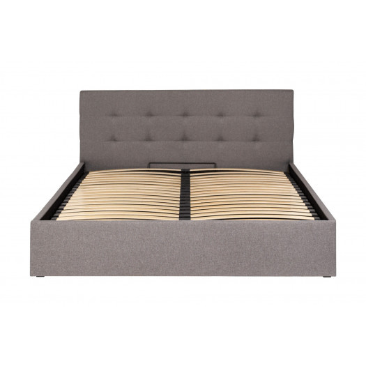 Łóżko z pojemnikiem tapicerowane loretta 160x200 szare