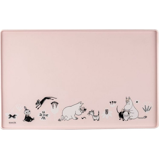 Mata pod miskę dla psa lub kota Muurla Muminki 30 x 48 cm różowa