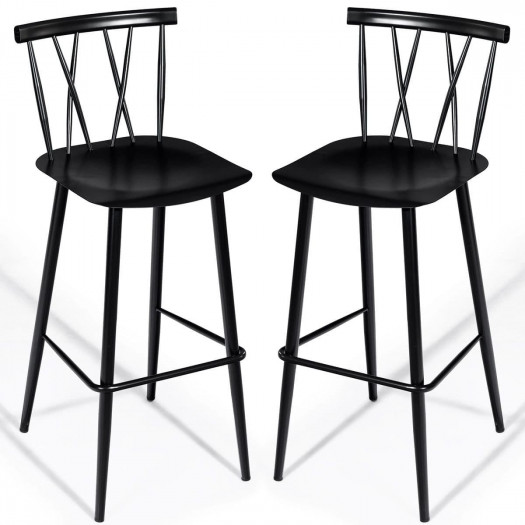 Metalowe krzesła barowe 48 x 40 x 105 cm zestaw 2 sztuk