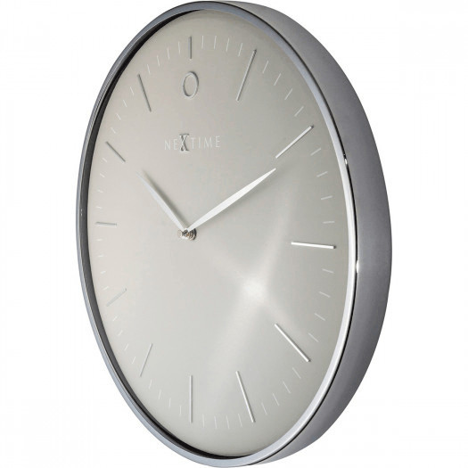 Nowoczesny zegar ścienny glamour nextime 40 cm, szary / srebrny (3235 gs)