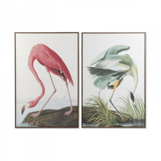 Obraz DKD Home Decor 80 x 4 x 120 cm Orientalny Ptaki (2 Sztuk)