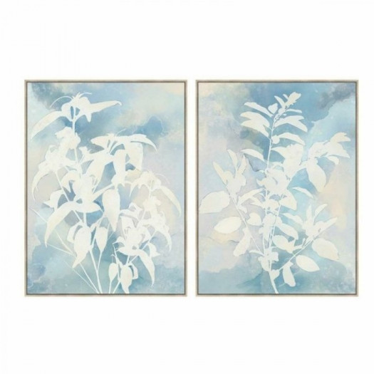 Obraz DKD Home Decor 90 x 4 x 120 cm Liść roślin Skandynawski (2 Sztuk)