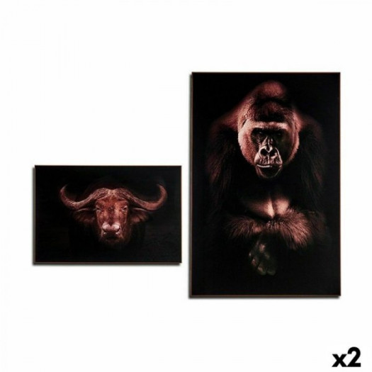 Obraz Goryl bufalo Płyta 81,5 x 3 x 121,5 cm (2 Sztuk)