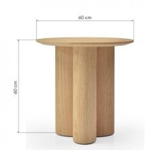 Okrągły stolik boczny Falun 60 cm, dąb naturalny