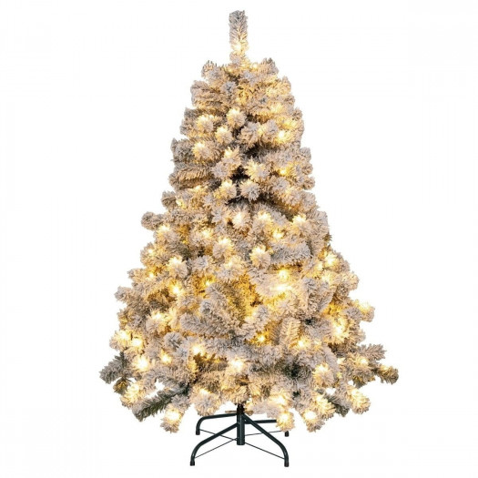 Ośnieżona choinka świąteczna 137 cm z lampkami LED