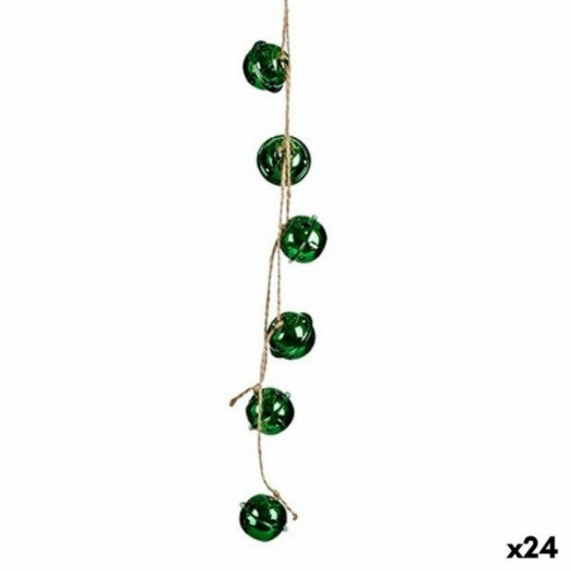 ozdoby świąteczne Grzechotka Kolor Zielony Plastikowy 58 x 3 x 3 cm (24 Sztuk)