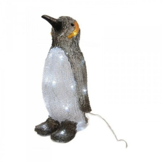 ozdoby świąteczne Lumineo Pingwin Biały (17 x 16 x 33 cm)